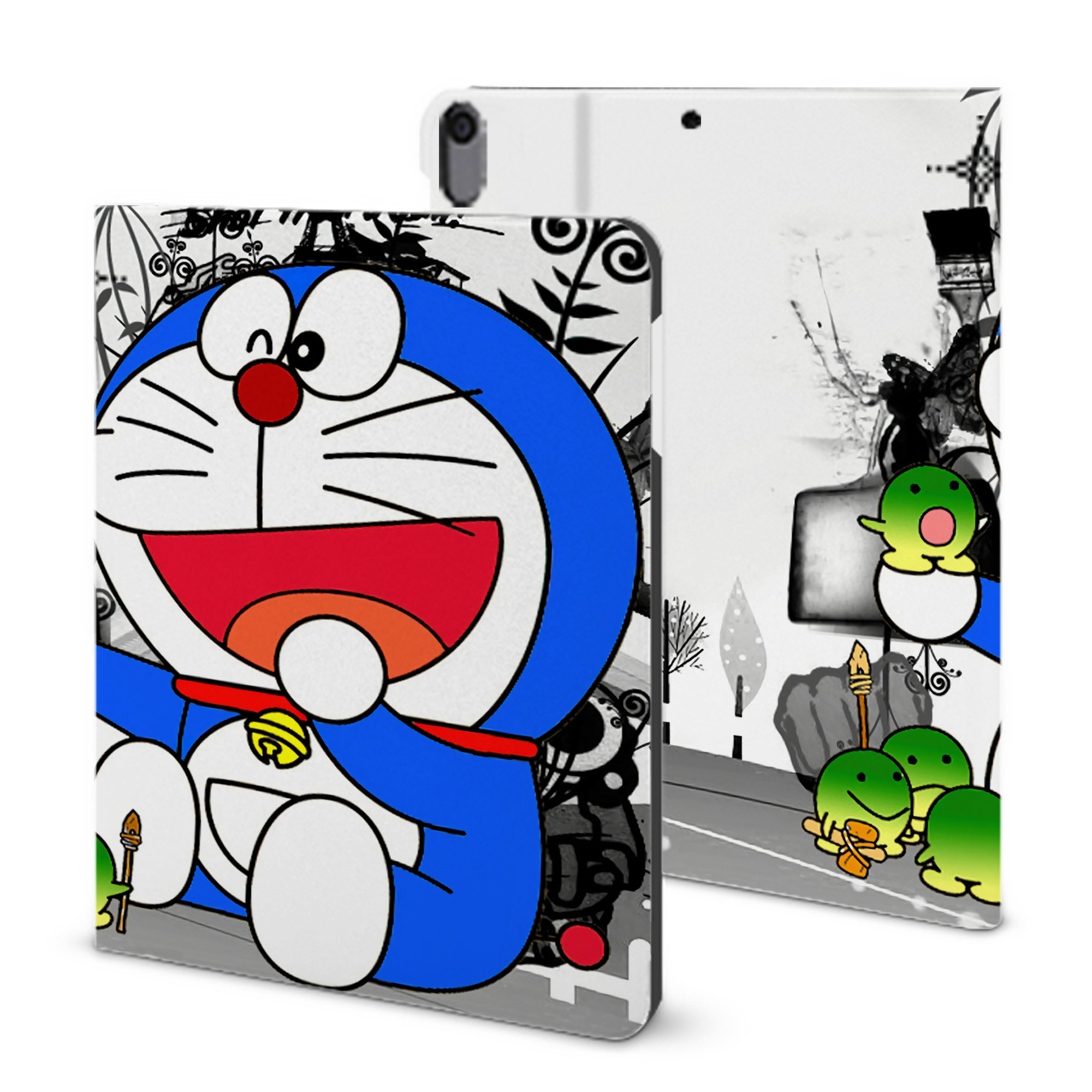 （画像用） ドラえもん Doraemon IPad ケース ブック型 PUレザー TPU 耐衝撃 軽量 薄型 ペン収納なし 全面保護 IPad 各モデル対応